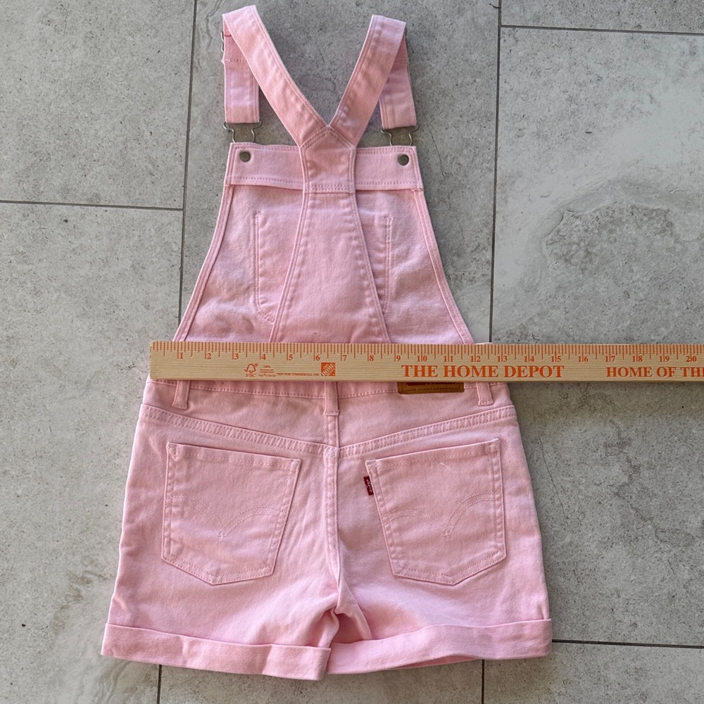 Levi's Light Pink Kids Overalls sz 7 - Picture 6 of 8
